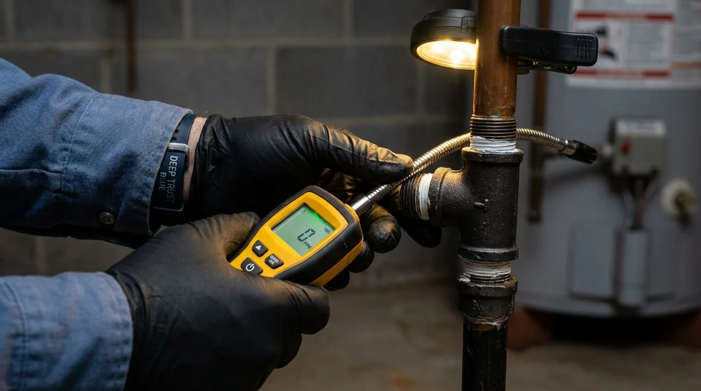 Gas leak detection with electronic sniffer by Johns Plumbing LLC in Azle