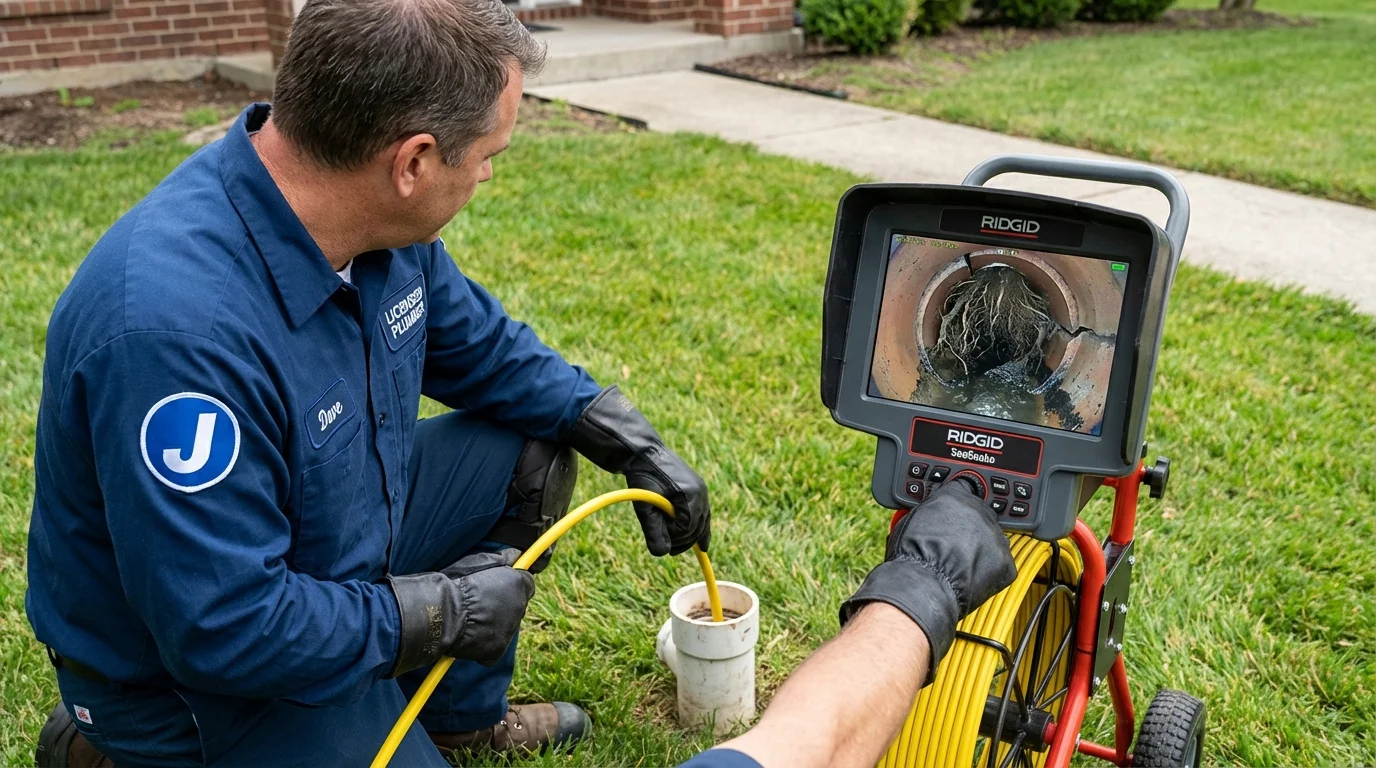 Sewer camera inspection being performed by Johns Plumbing LLC in Azle
